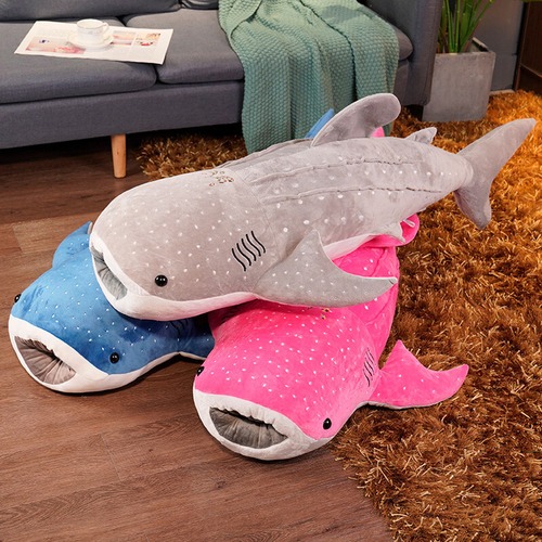 55cm ジンベエザメ ぬいぐるみ 大サイズ 海洋生物 サメ クッション おもちゃ ふわふわ抱き枕 かわいいサメ インテリア 子供部屋 癒しアイテム プレゼント ギフト 誕生日 贈り物 柔らかい手触り