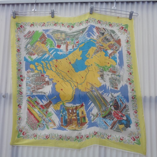 Vintage Holland souvenir scarf／ヴィンテージ オランダ スーベニア スカーフ