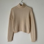 white high neck knit