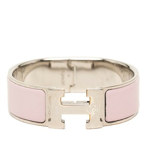 エルメス クリッククラックH PM バングル シルバー ピンク メタル レディース HERMES 【中古】