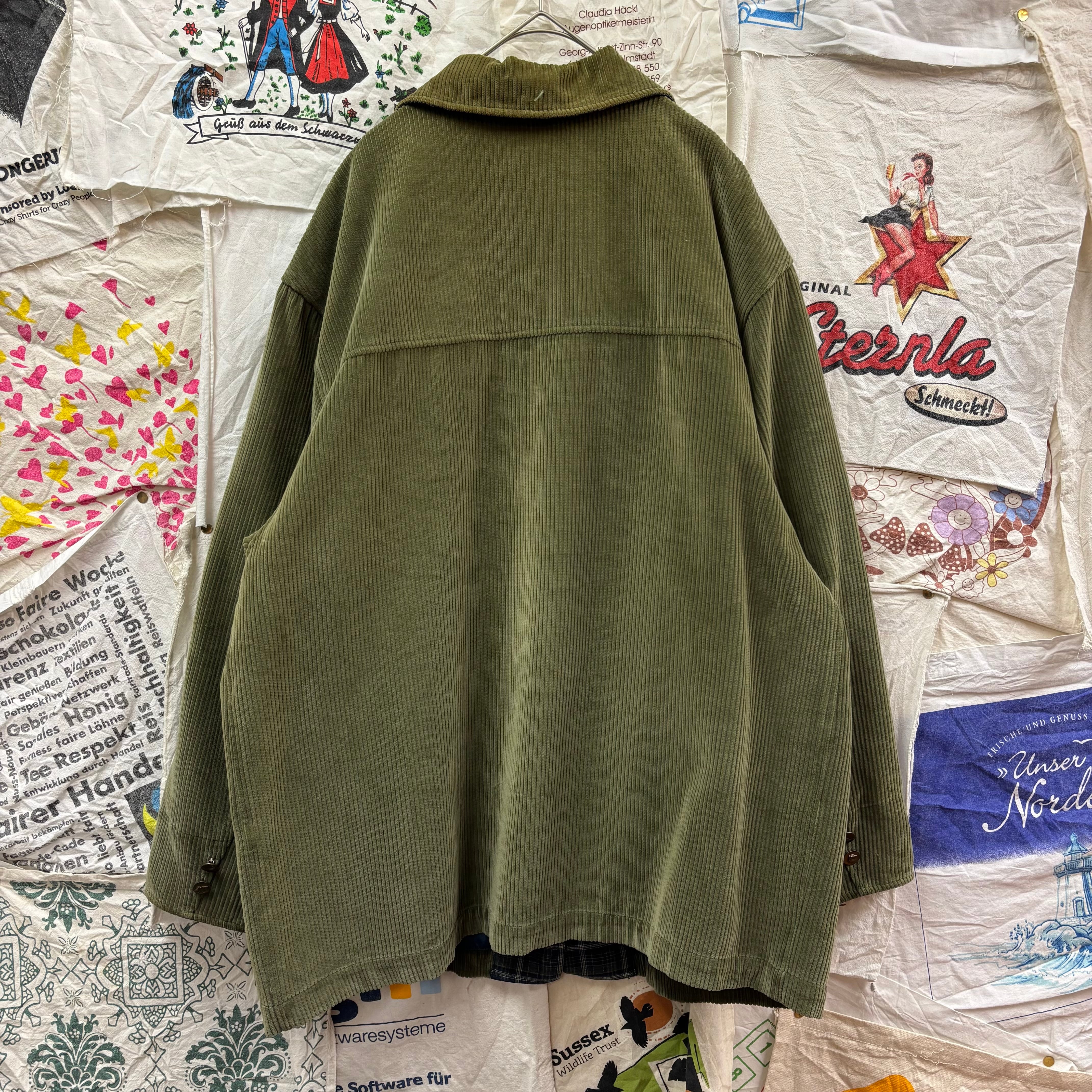 30-40s French Vintage 全ボタン別種アニマルボタンコーデュロイ