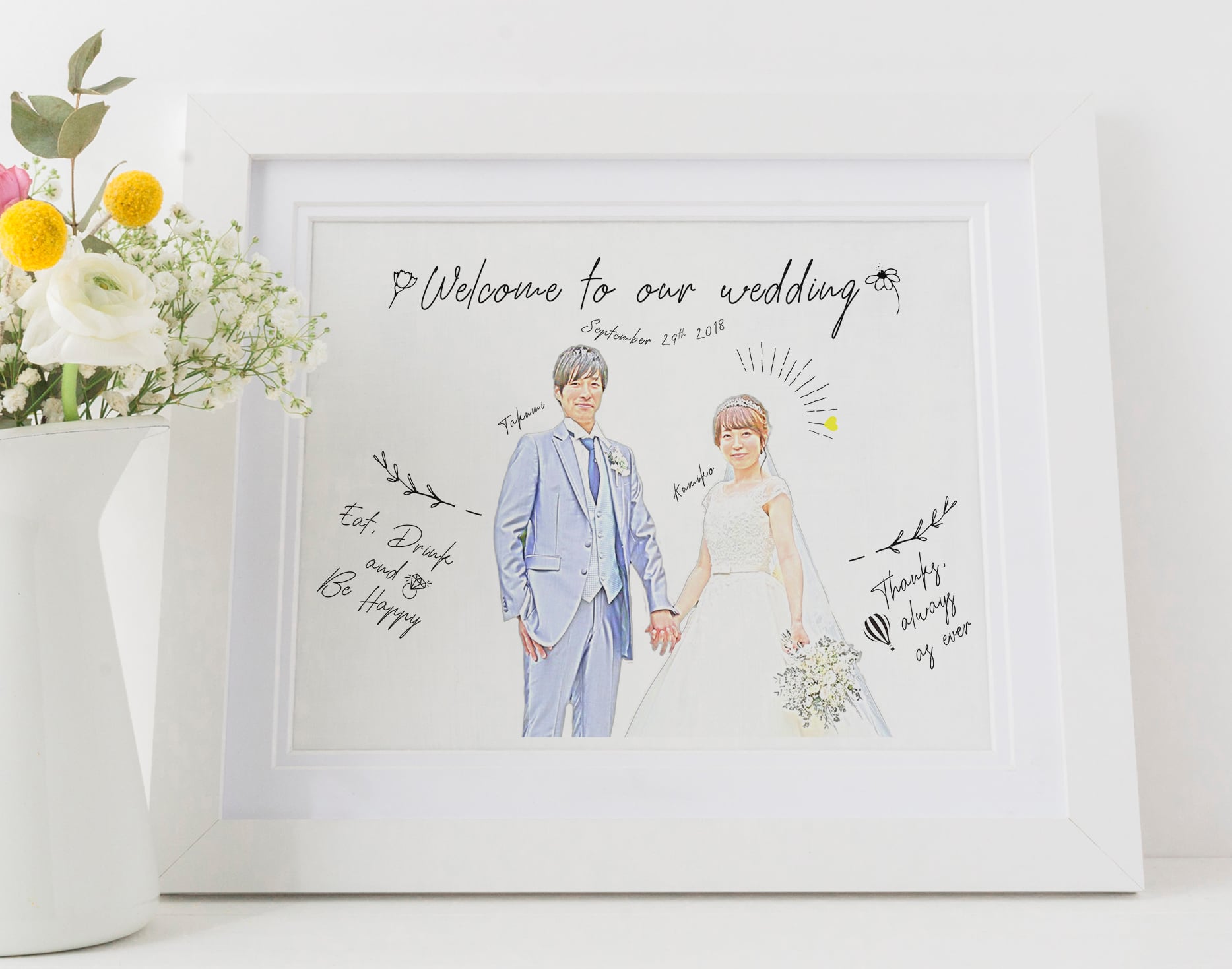 色鉛筆 写真ウェルカムボード【ハッピー】 | DIY store PBW