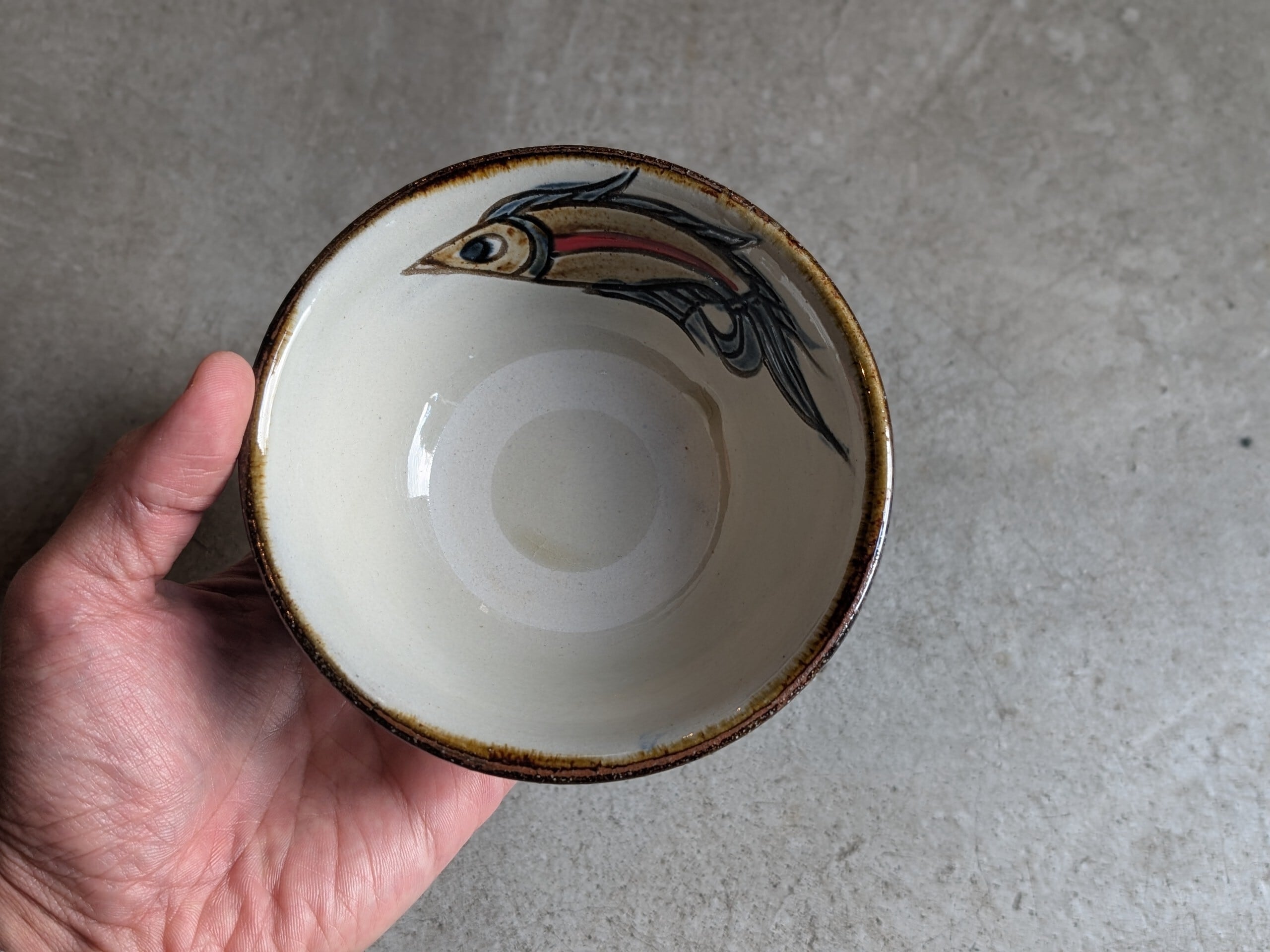 やちむん マカイ4寸（コバルト唐草魚紋） | 秀陶房 | inoya | Basic