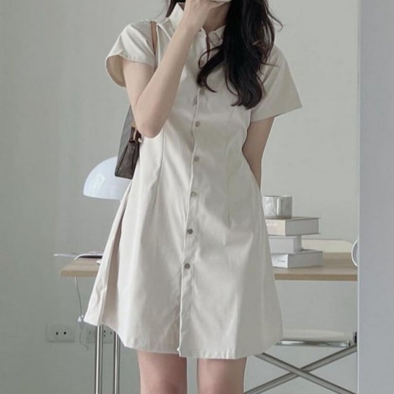 人気色 新品 シンシア ローリー パフスリーブ ワンピース 紺