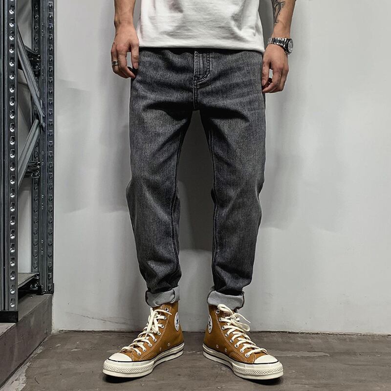 スプリングジーンズ パンツ ソリッド カラー ストリート 春物 ソリッドカラー Xu_Tailang2600888086