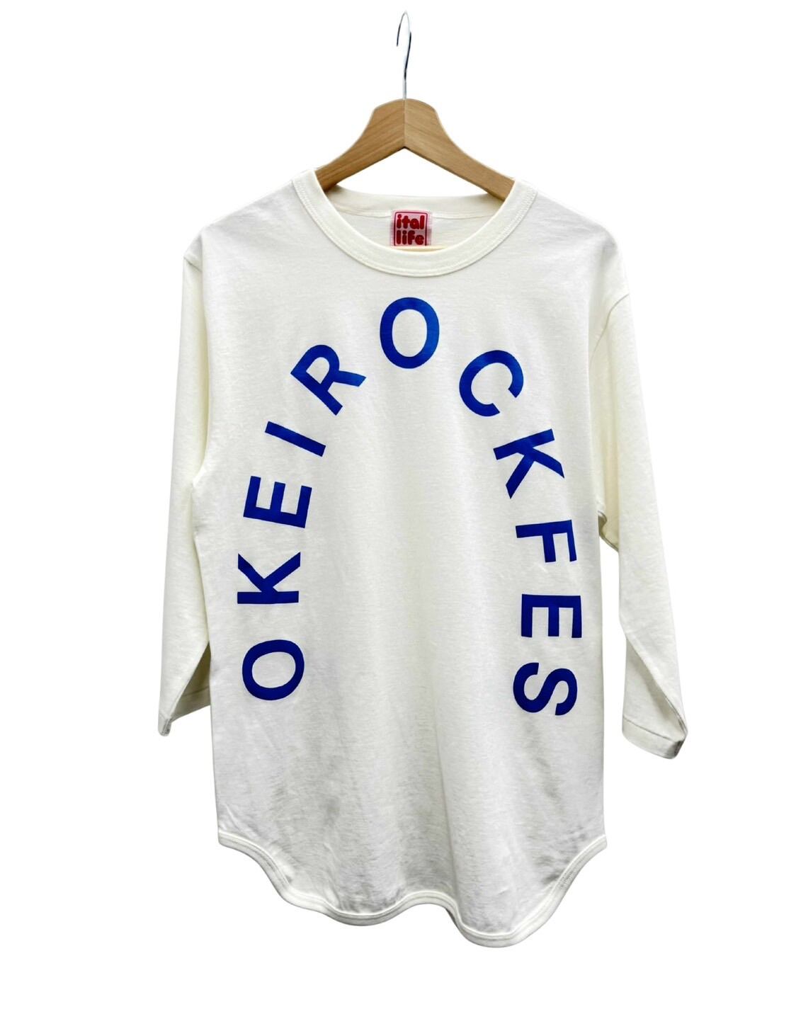 【サイズXXL】アイタルライフ　コラボシャツ（ホワイト×ブルー文字）