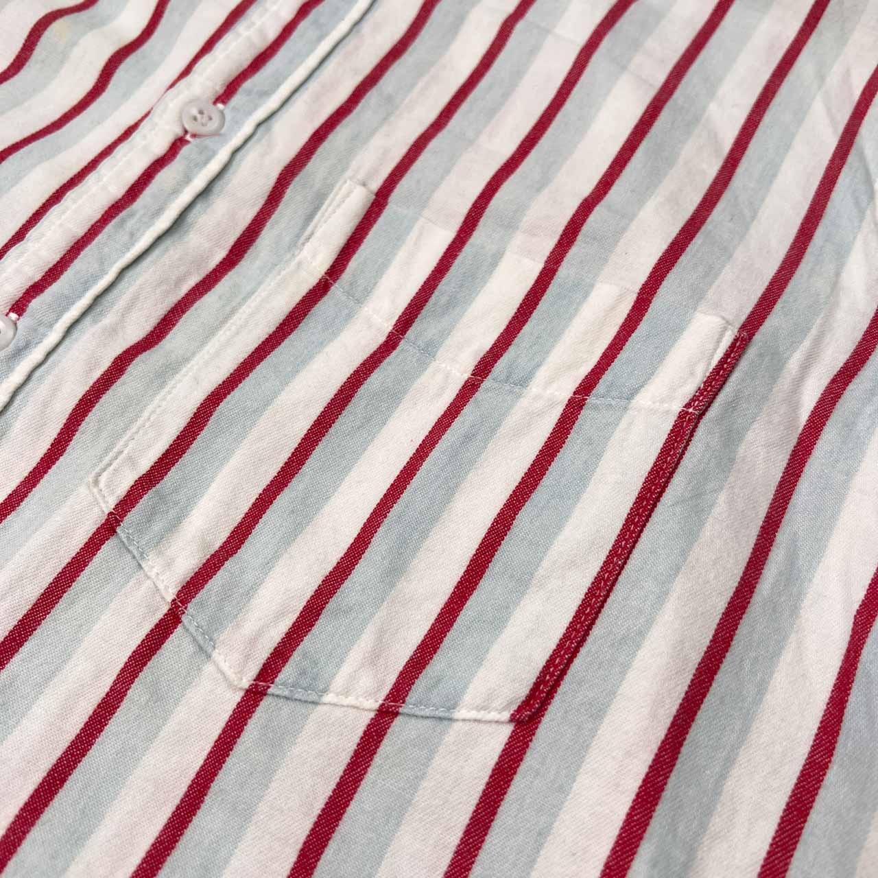 リーバイス LEVI STRAUSS リーバイ ストラウス ストライプ柄 半袖シャツ ワークシャツ サイズ M /ビンテージ/ホワイト×レッド×水色