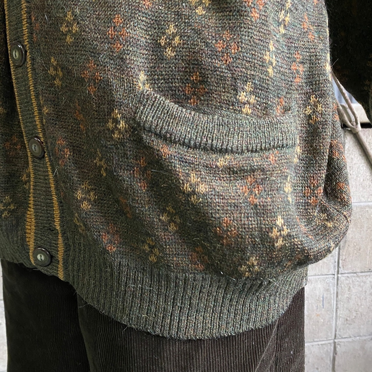 スペイン製 70年代〜80年代 LACOSTE ラコステ 総柄 ウールニット 