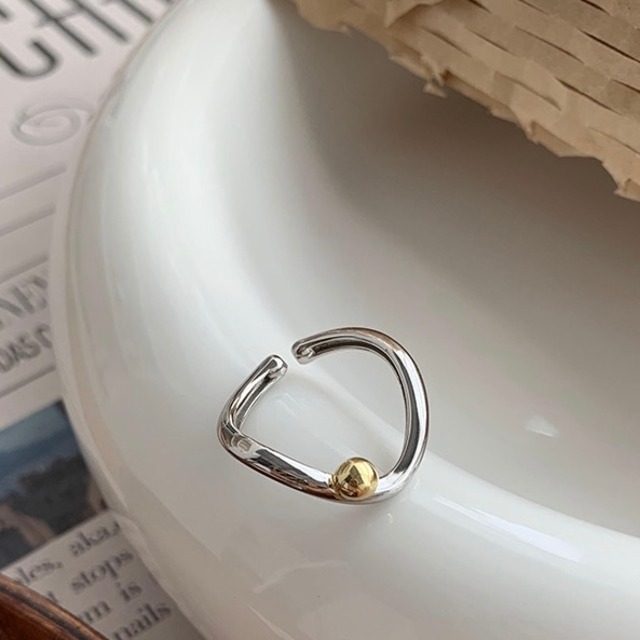 S925 gold ball ring (R169-2)