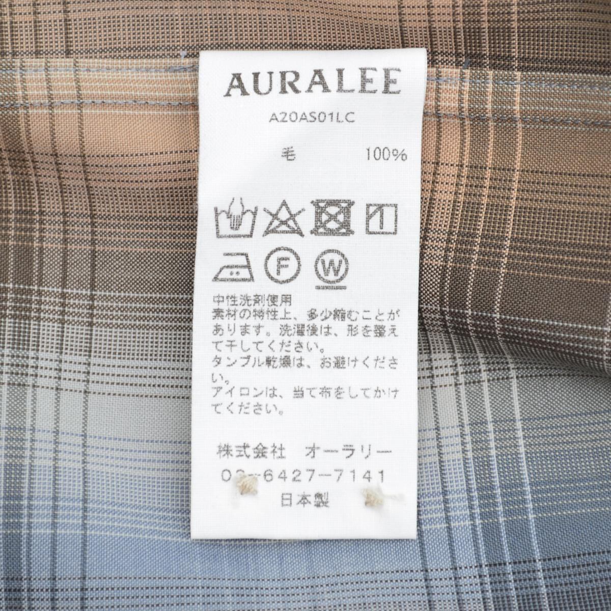 AURALEE  オーラリー　20aw チェックシャツ