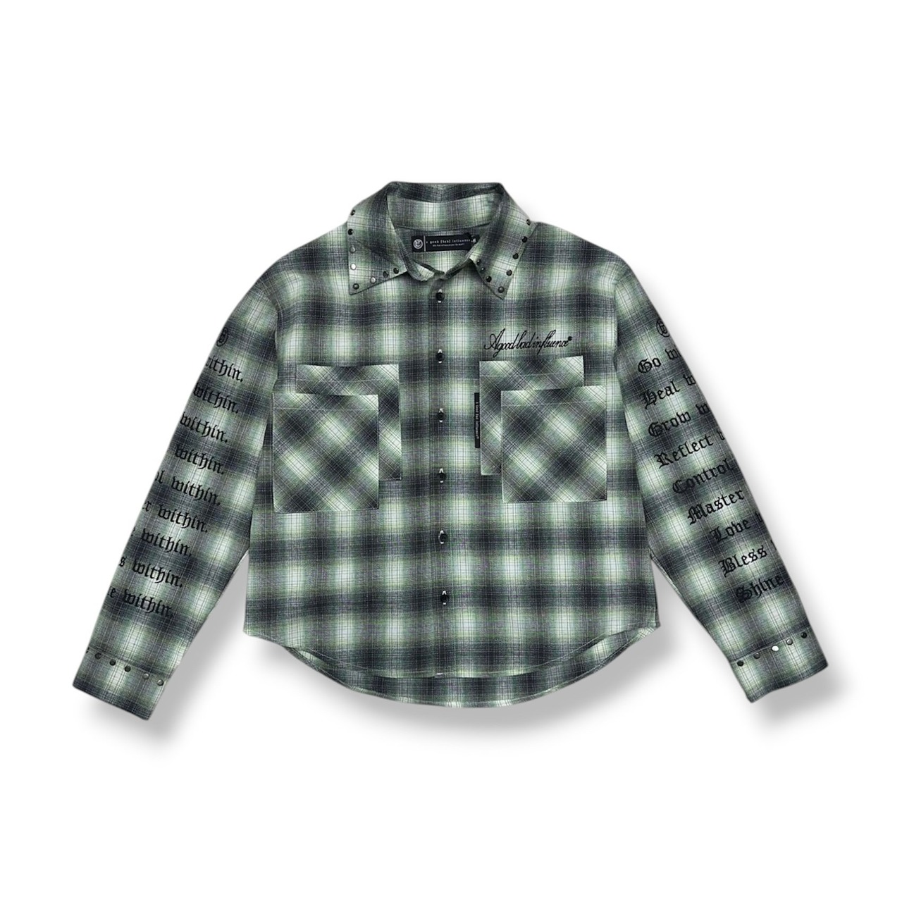 A Good Bad Influence / checker within shirt green