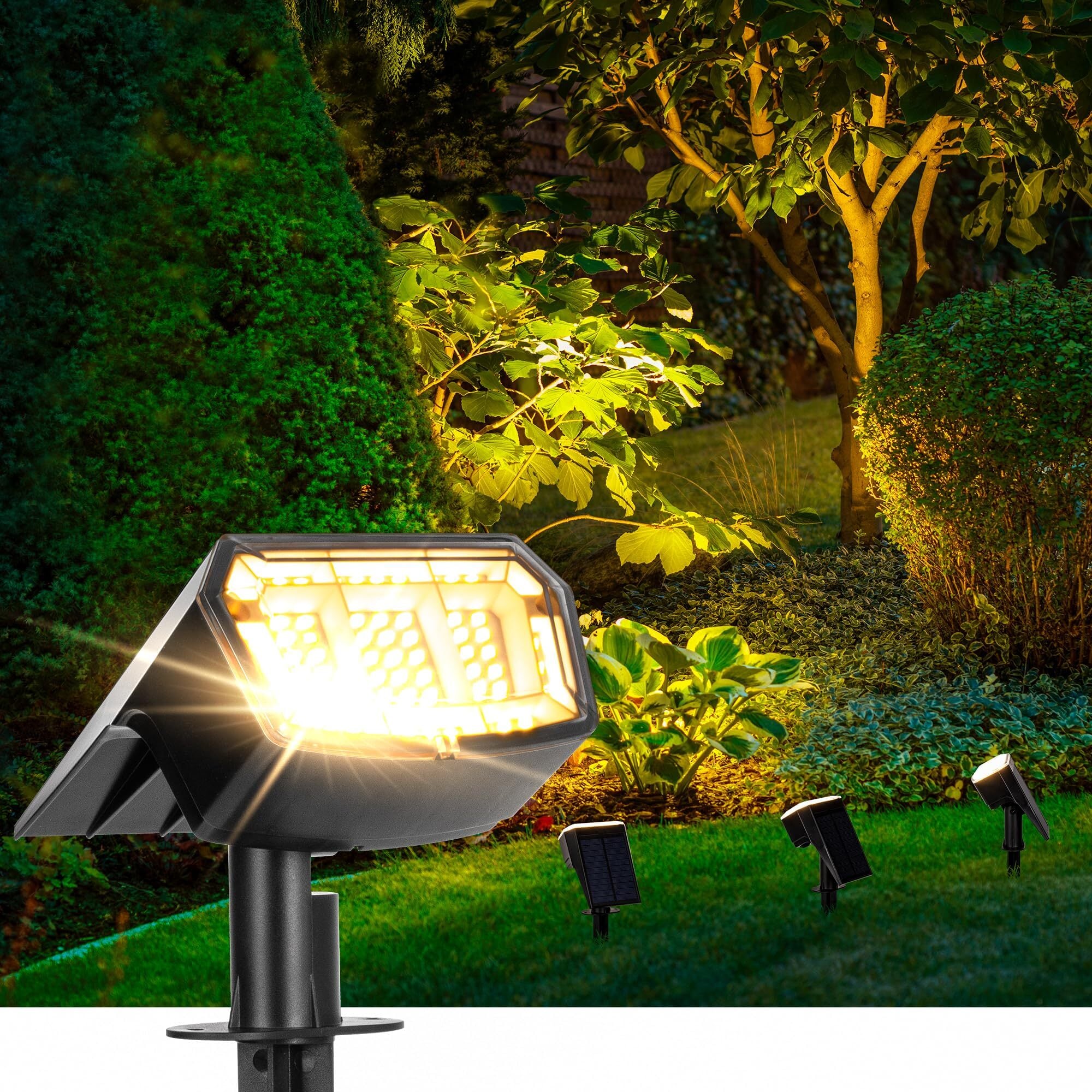 ファッション 高輝度ソーラーライト 210LED 3面発光 2個セット ファッション 高輝度ソーラーライト 210LED 3面発光 2個セット