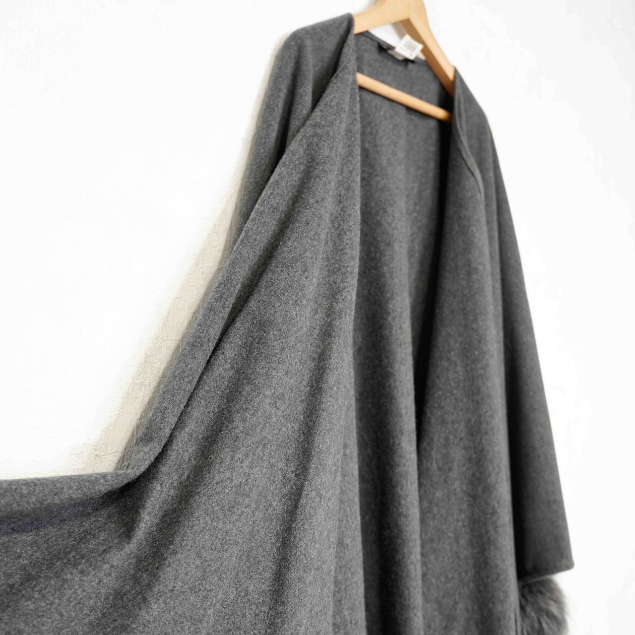 EU VINTAGE BAYA PARIS FUR CASHMERE BREND WOOL CAPE COAT PONCHO 