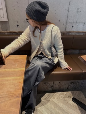shell button layered color knit CD