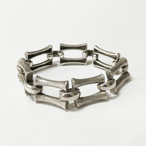 Vintage 835 Silver Modernist Link Bracelet Made In Euro