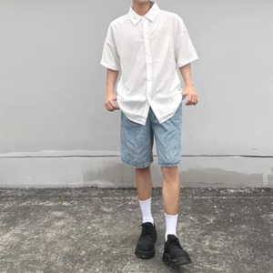 ドロップショルダールーズ半袖シャツ　0759