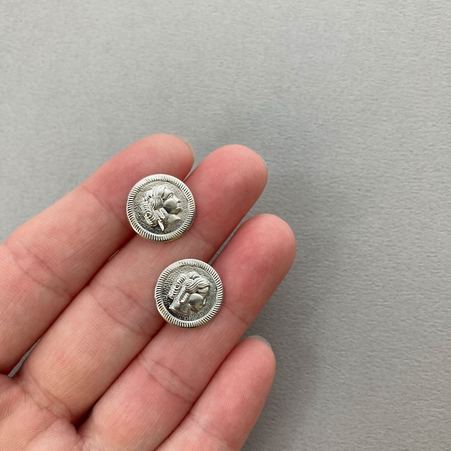 《オンライン限定》メタルコイン風横顔ボタンS（14mm）