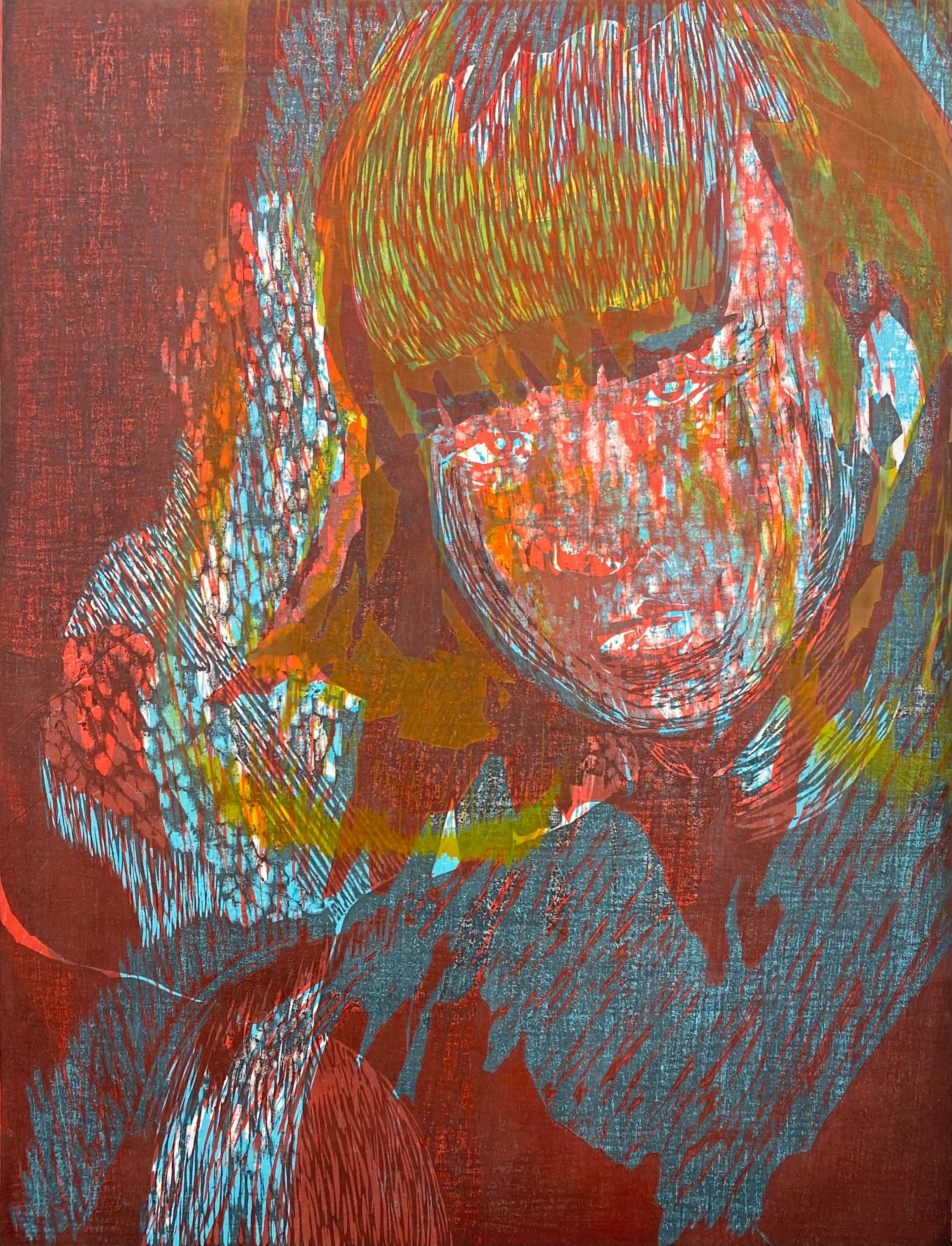 A-46/24】抽象画 動物画 金魚アクリル画 原画 絵画 現代アート