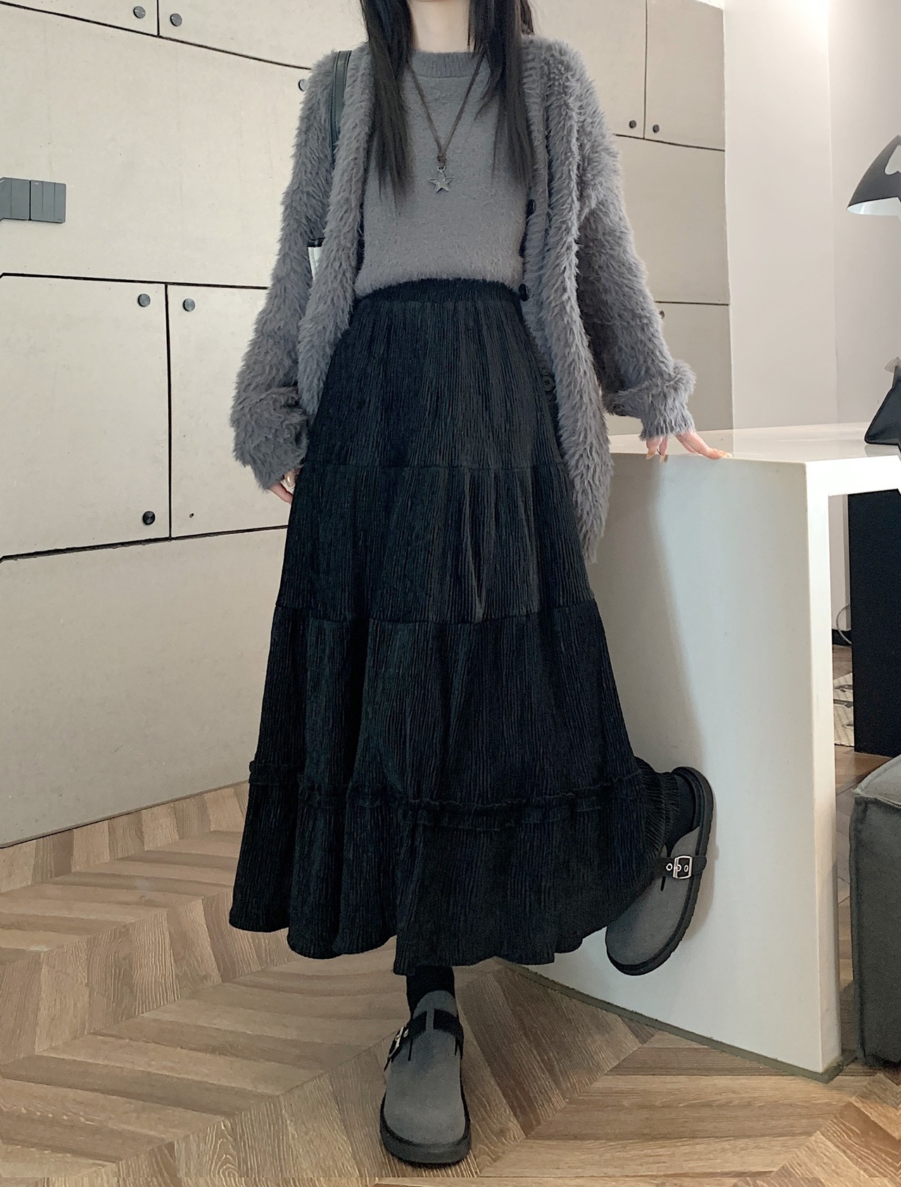 ハイウエストAラインスカート　K2207