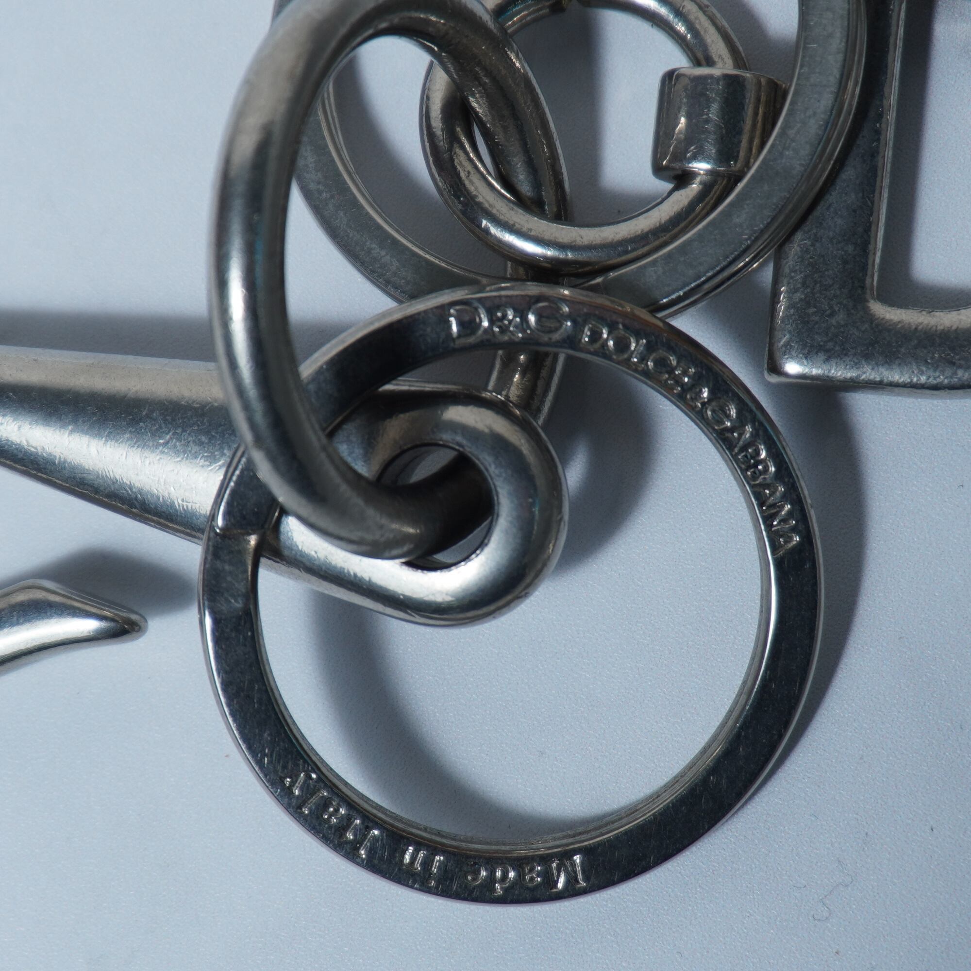 DOLCE＆GABBANA】ドルチェ＆ガッバーナ D&Gロゴキーホルダー silver