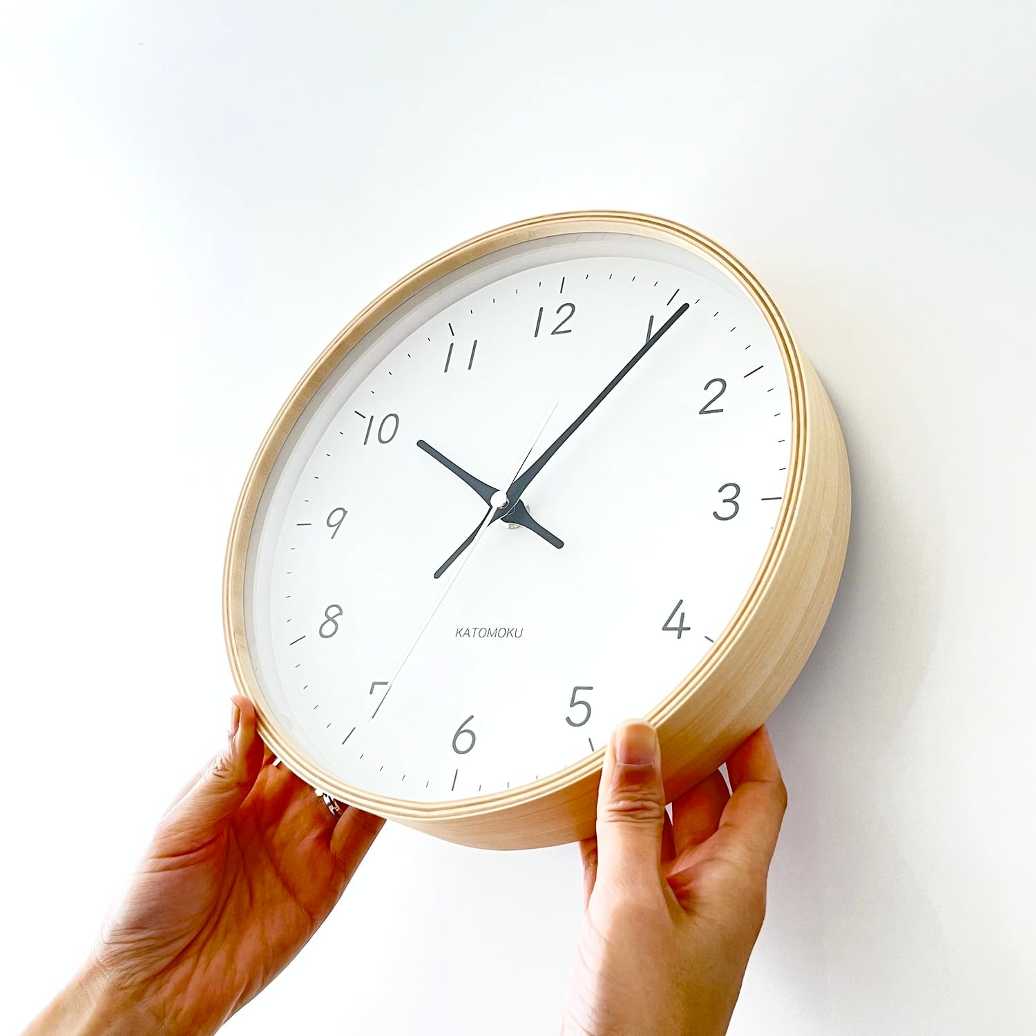 KATOMOKU plywood clock 22 ライトブラック km-121BK 掛け時計 | 加藤