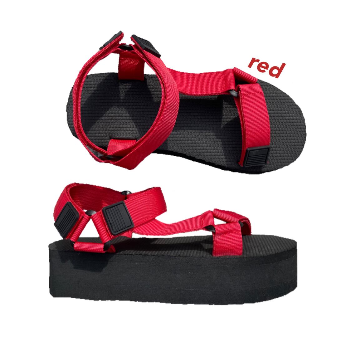 platform sports sandal [red]