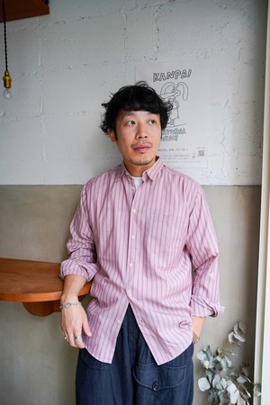 【1980s】"Boxer, Made in Italy" Cotton 100% Stripe Long Sleeve Shirts / 6-252
