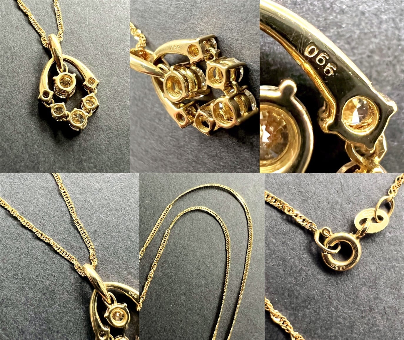 MONNICKENDA モニッケンダム 6P ダイヤモンド ネックレス 0.66ct K18YG