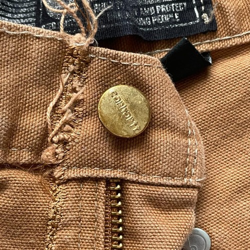 10s USA製 ブラウン ダブルニー Carhartt B01 28×30 詳細写真10