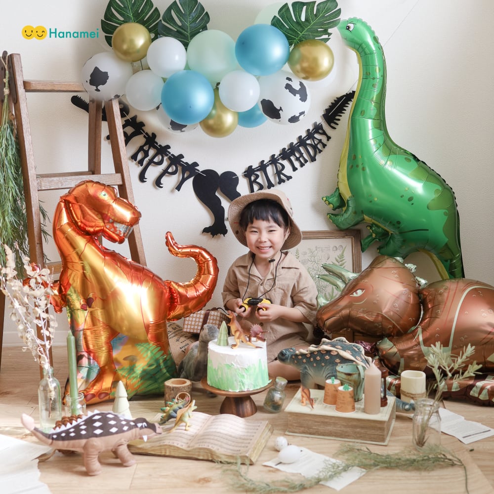 【色: グリーン】恐竜誕生日パーティー装飾品恐竜誕生日パーティー用品恐竜風船子供