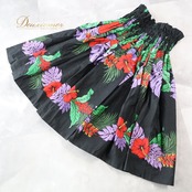 フラダンス 衣装 パウスカート ブラック系 ハイビスカス柄 モンステラ柄 黒 ハワイアンプリント アロハ フラ ダンス レッスン 練習 シングル スカート フレア 軽やか 華やか 鮮やか かわいい おしゃれ 上品 大人っぽい ダンス衣装 ハワイアンダンス レディース レッド系 パープル系 グリーン系 イエロー系 ハワイ 文化 キッズ ではない 大人 黒系 3本ゴム ウエストゴム ゴム入り 伸縮 ウエスト楽 フレアスカート 単品 柄入り 花柄 葉柄 南国 フラレッスン ルームウェア ダンス練習 発表会