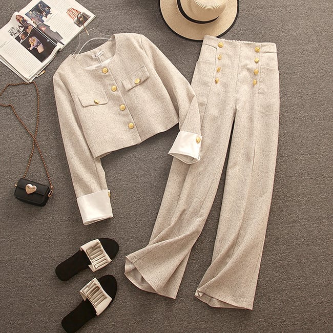 【set】ショートジャケット×パンツセット M20357