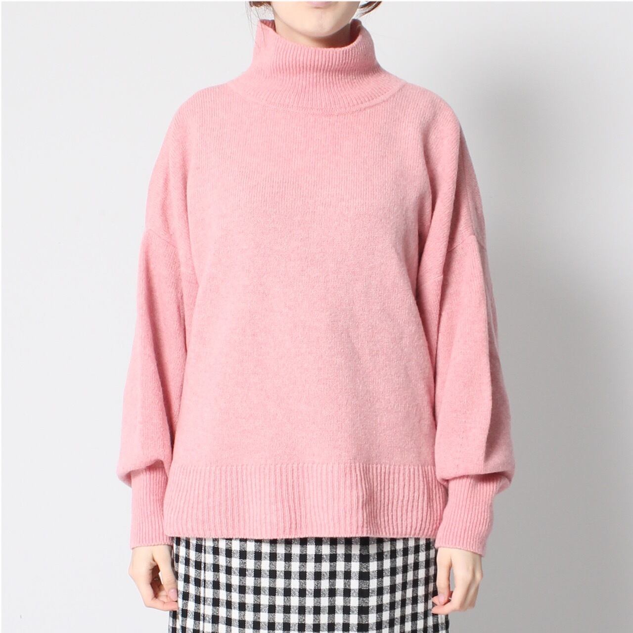 Balloon sleeve high-neck knit【0550305】 | HÉMERI