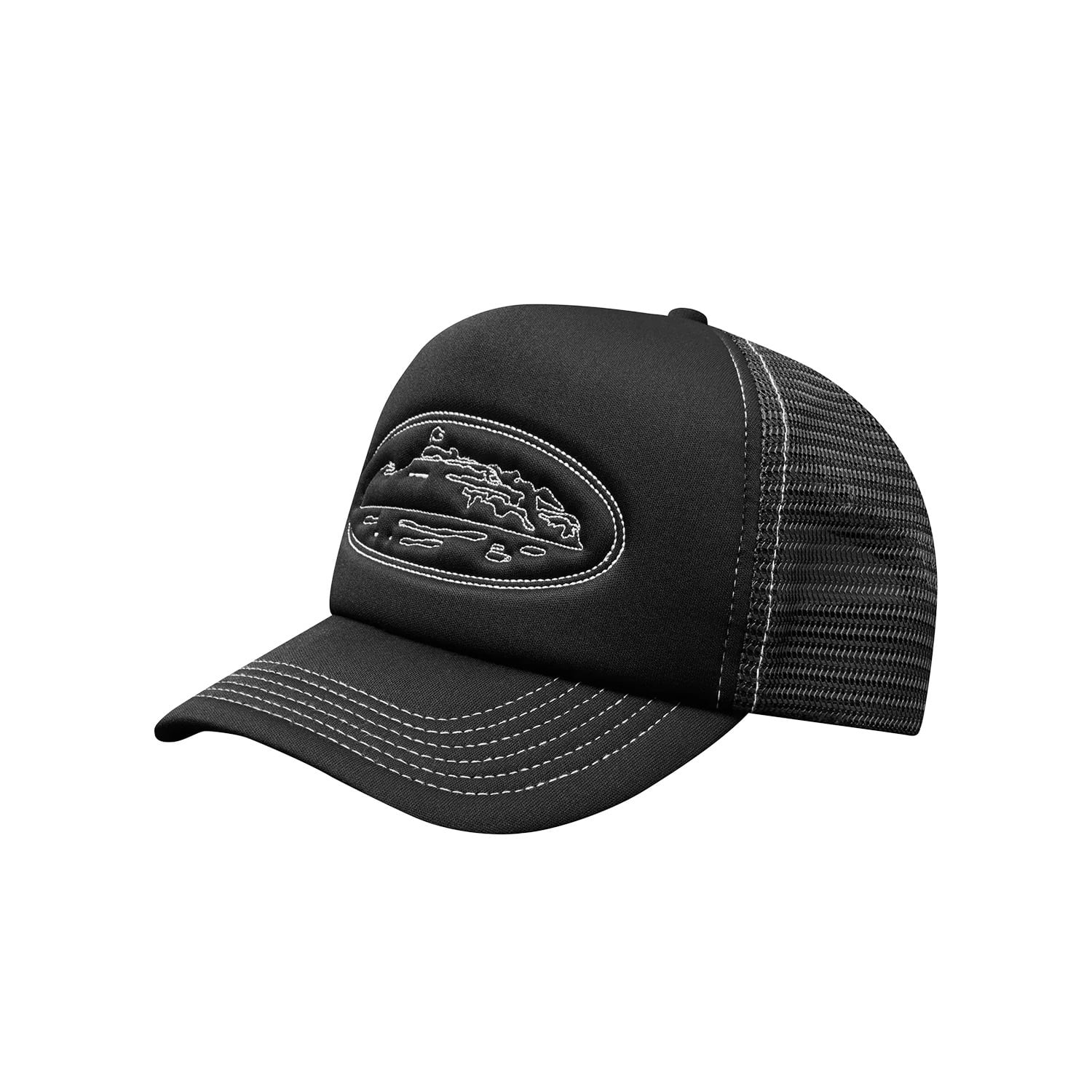 CORTEIZ -Alcatraz Puff Print Tracker Hat- Black | Highflyer