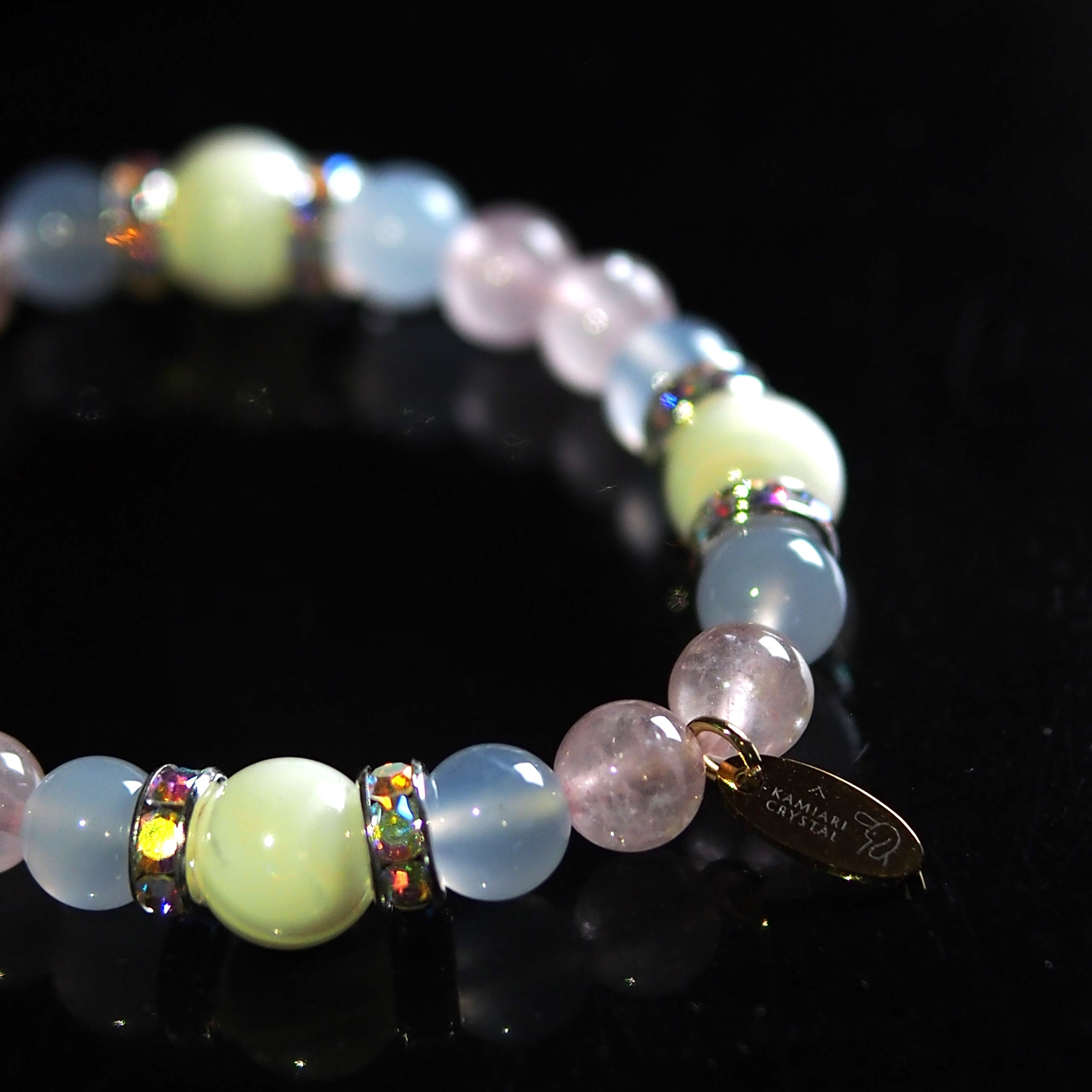 ☆希少パワーストーン☆　睡蓮花天珠　ブルーレース　水晶　アメジスト　15cm アクセサリー 夏☆希少パワーストーン☆ 睡蓮花天珠 ブルーレース 水晶