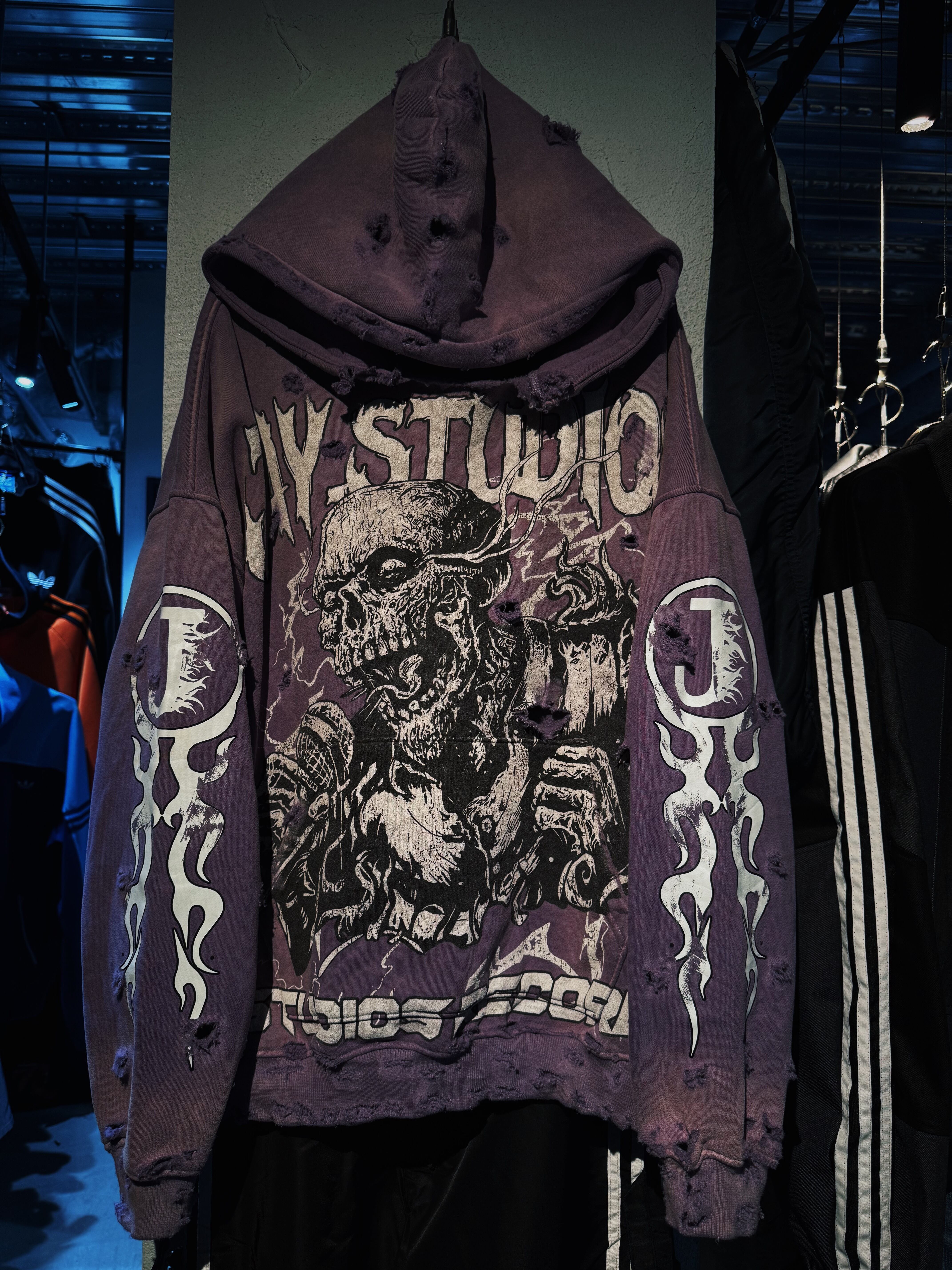 Skull graphic design boro custom hoodie