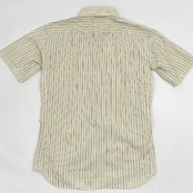 リネン混!!◆Munsingwear マンシングウェア ストライプ ポケット付き 半袖 シャツ M/イエロー系/スポーツ ゴルフ/麻