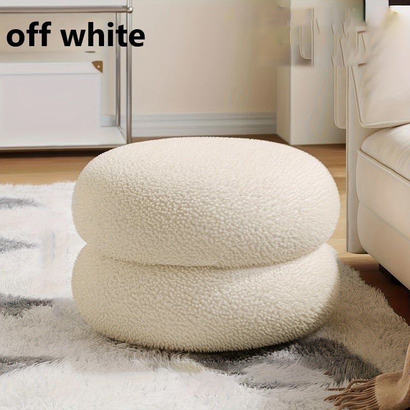 モフモフスツール ホワイト かわいい オシャレ フワフワ モフモフ