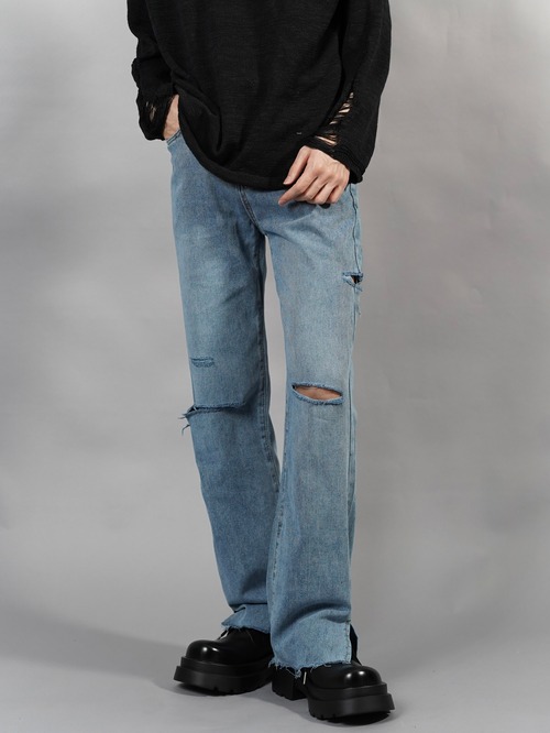 【ALUDE】notch denim pants