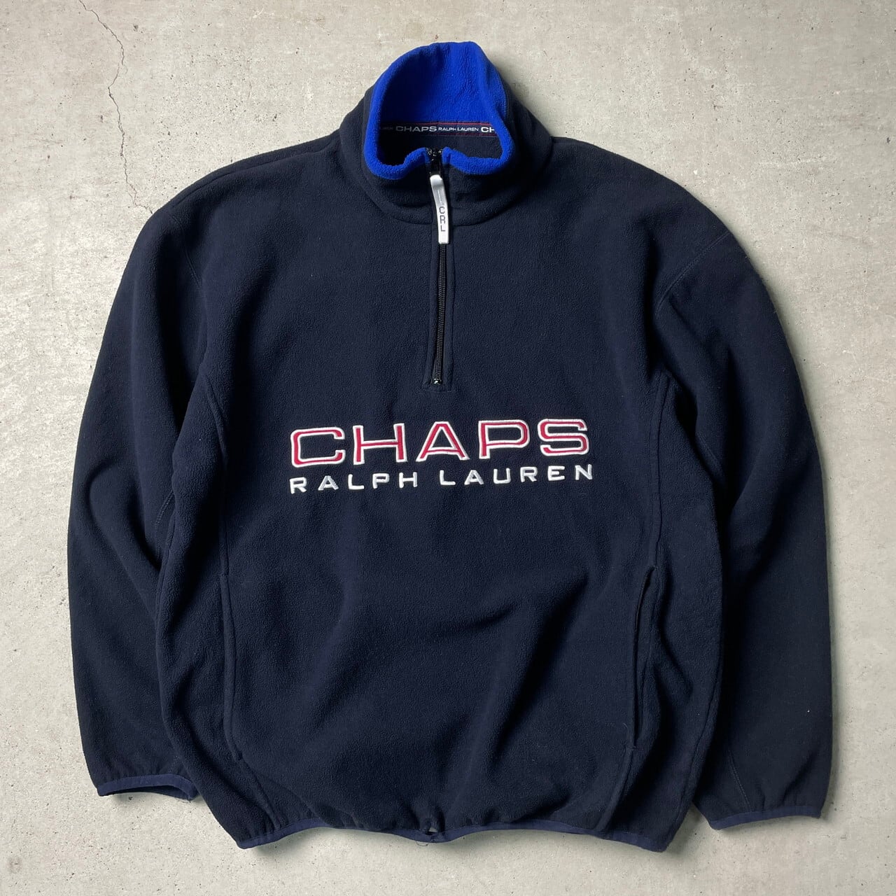 CHAPS ロゴ刺繍 ジップアップ フリースジャケット チャップスラルフ 