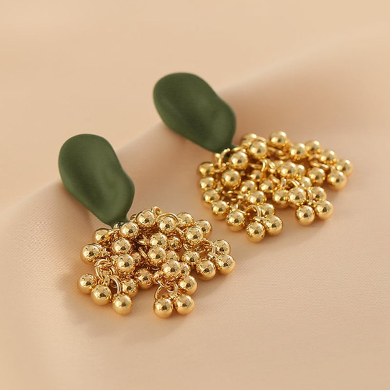 Gold Berry Chandelier Stud Earrings S0228