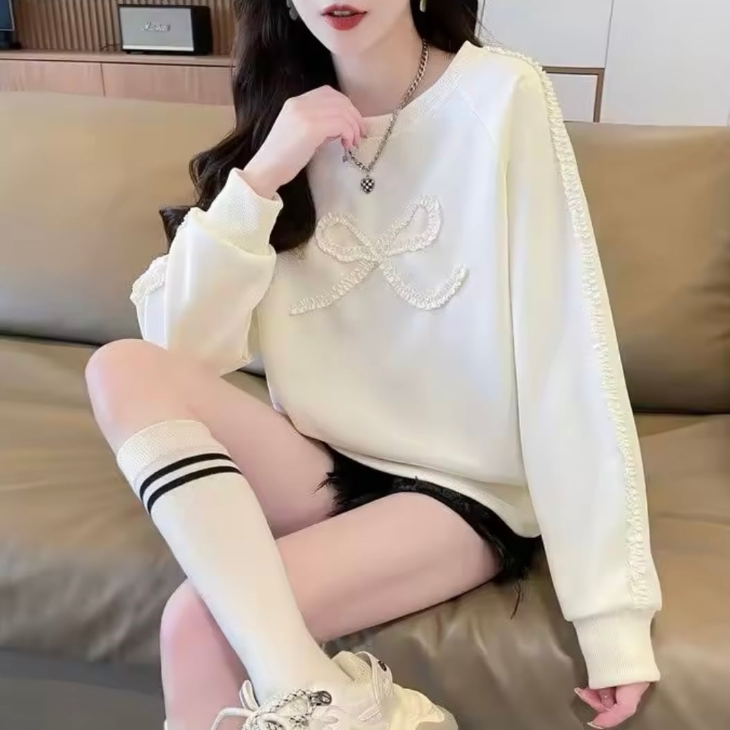 フリルリボンスウェット