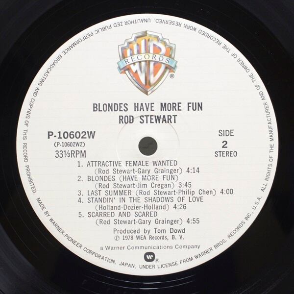 Rod Stewart / Blondes Have More Fun [P-10602W] - 画像5