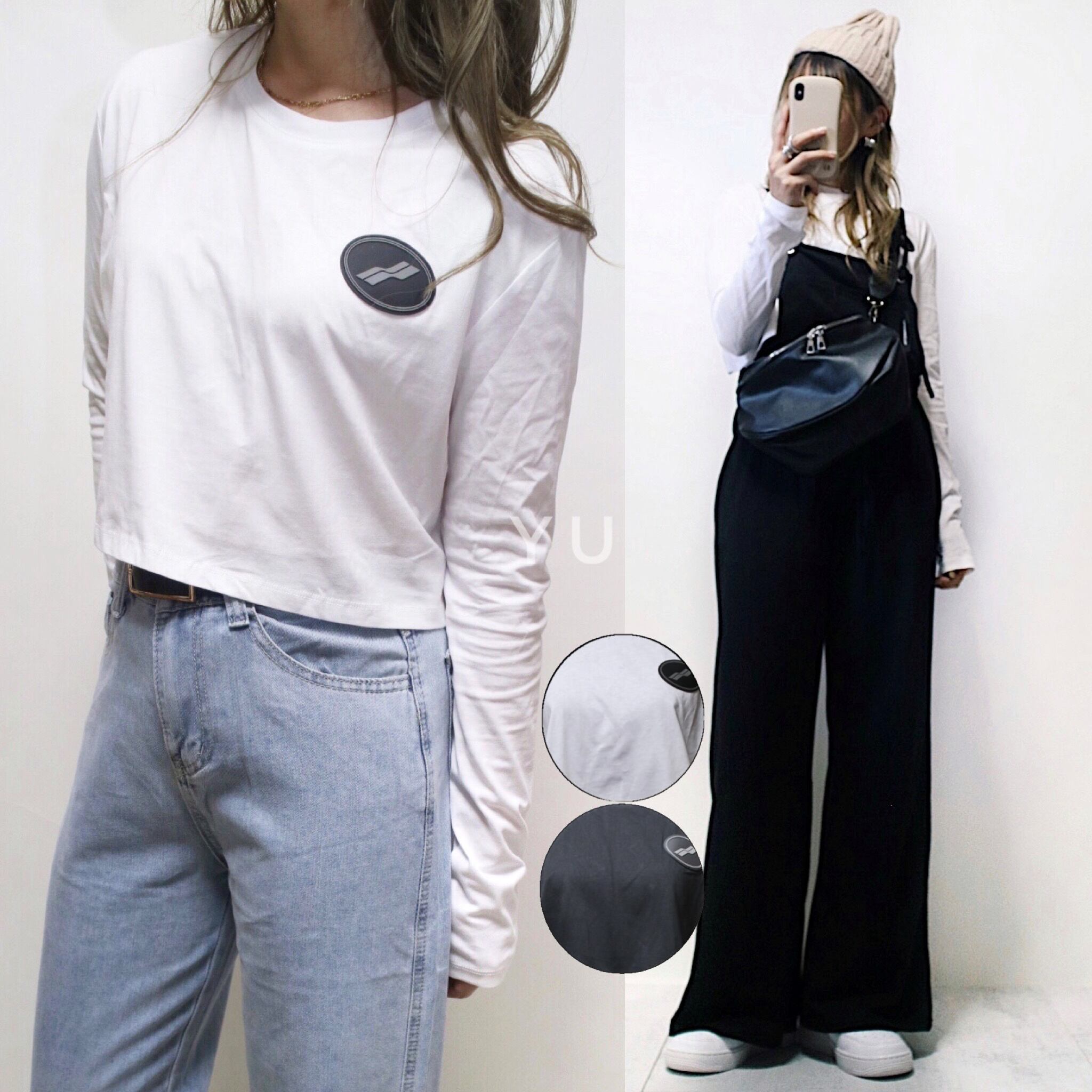 ラバーワッペンクロップドトップス