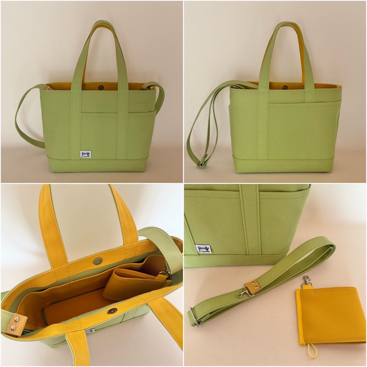 受注制作】Mサイズトートバッグ+幅広ショルダーストラップ+ペット