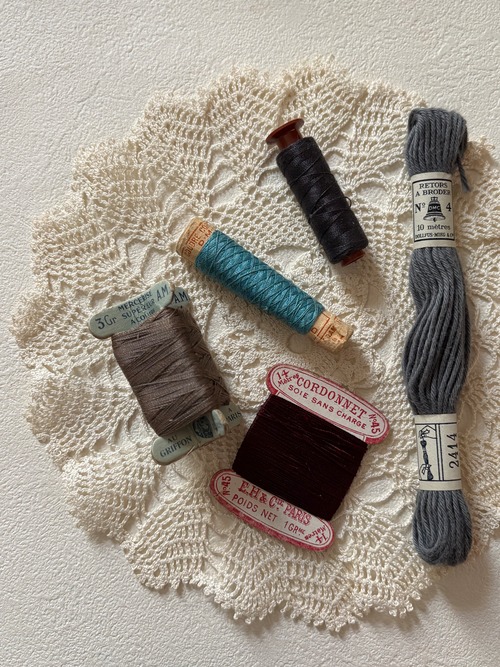 2026Happy Bag ⑩ アンティーク メルスリーセット 糸巻き 刺繍糸 フランス・英国 ディスプレイ小物 インテリア