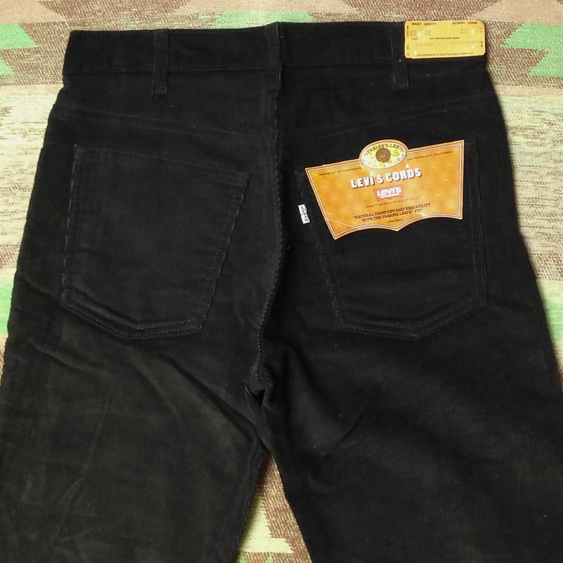 80s Levi's 519-1558 Black Corduroy Pants （W32） DEAD-STOCK