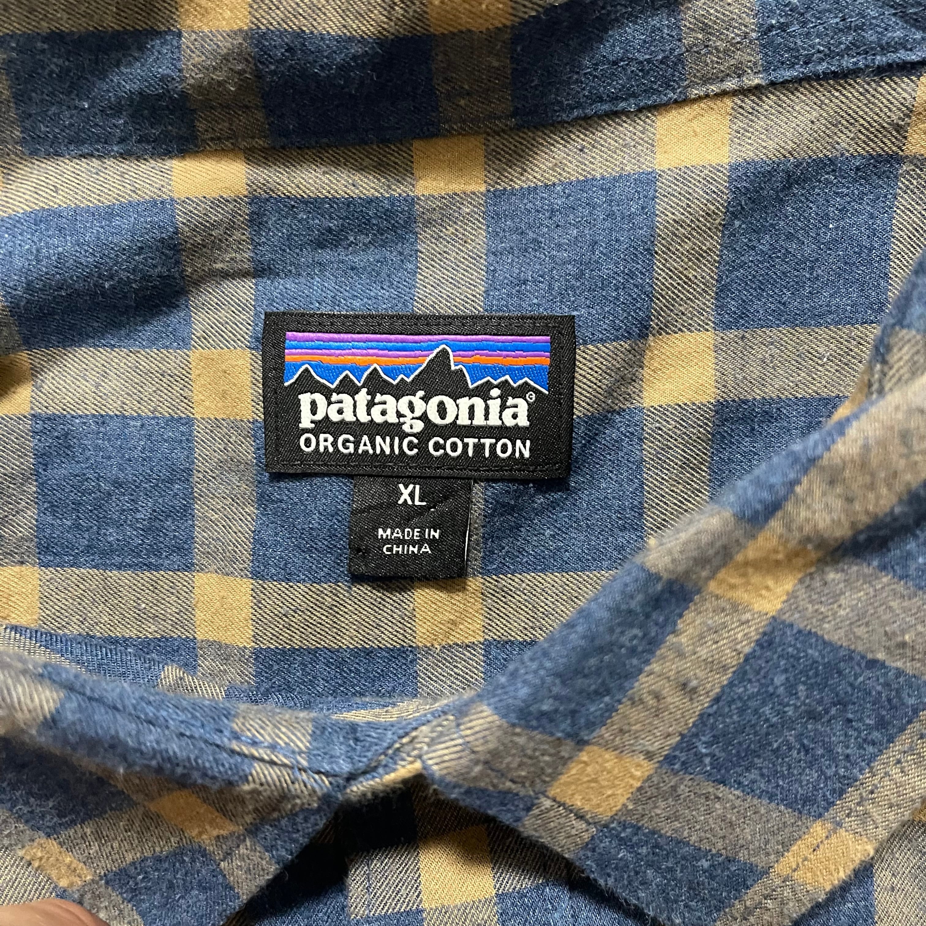 Patagonia チェックシャツ ネルシャツ アースカラー 長袖 L