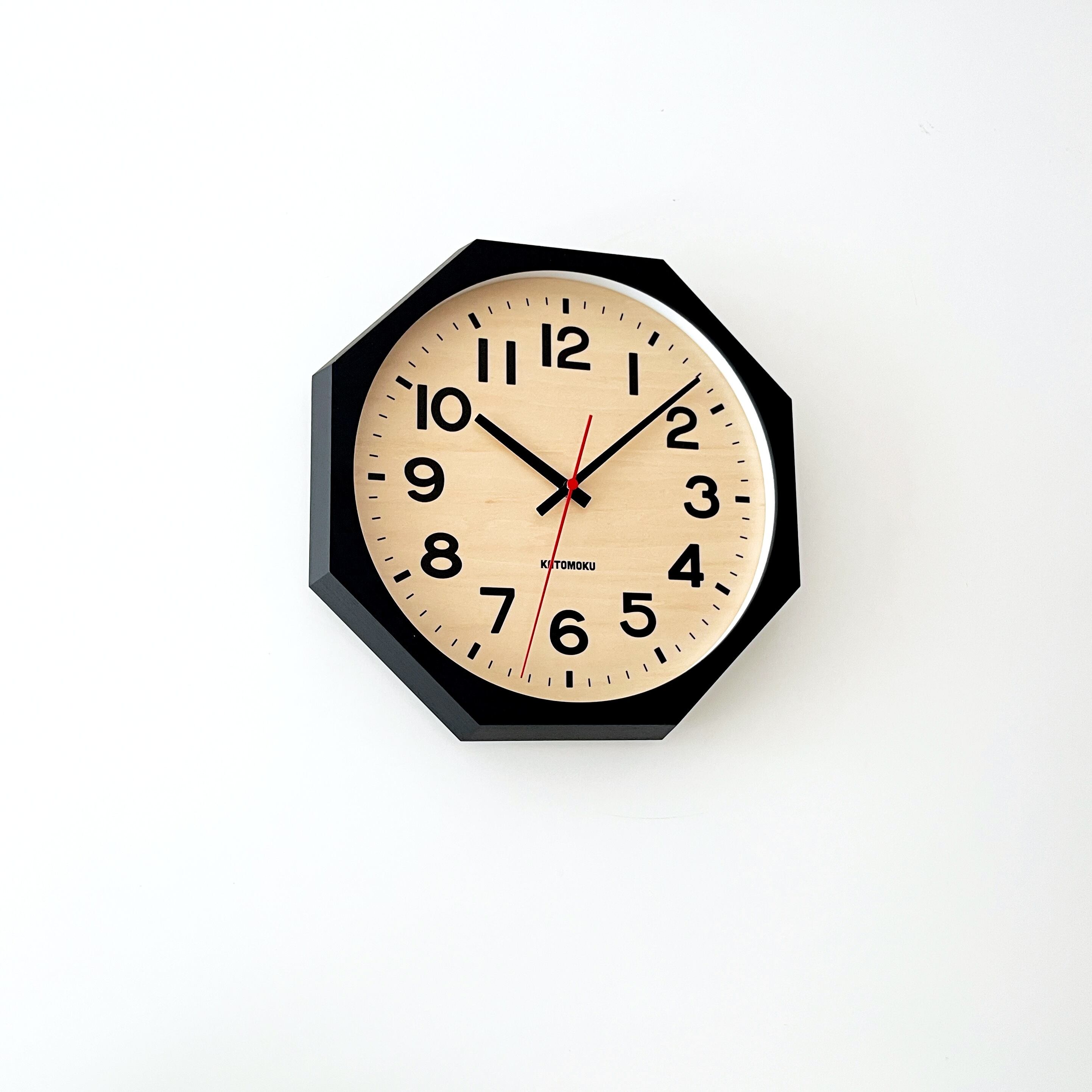 KATOMOKU muku clock 15 八角形 ブラック km-107BK8 掛け時計 | 加藤