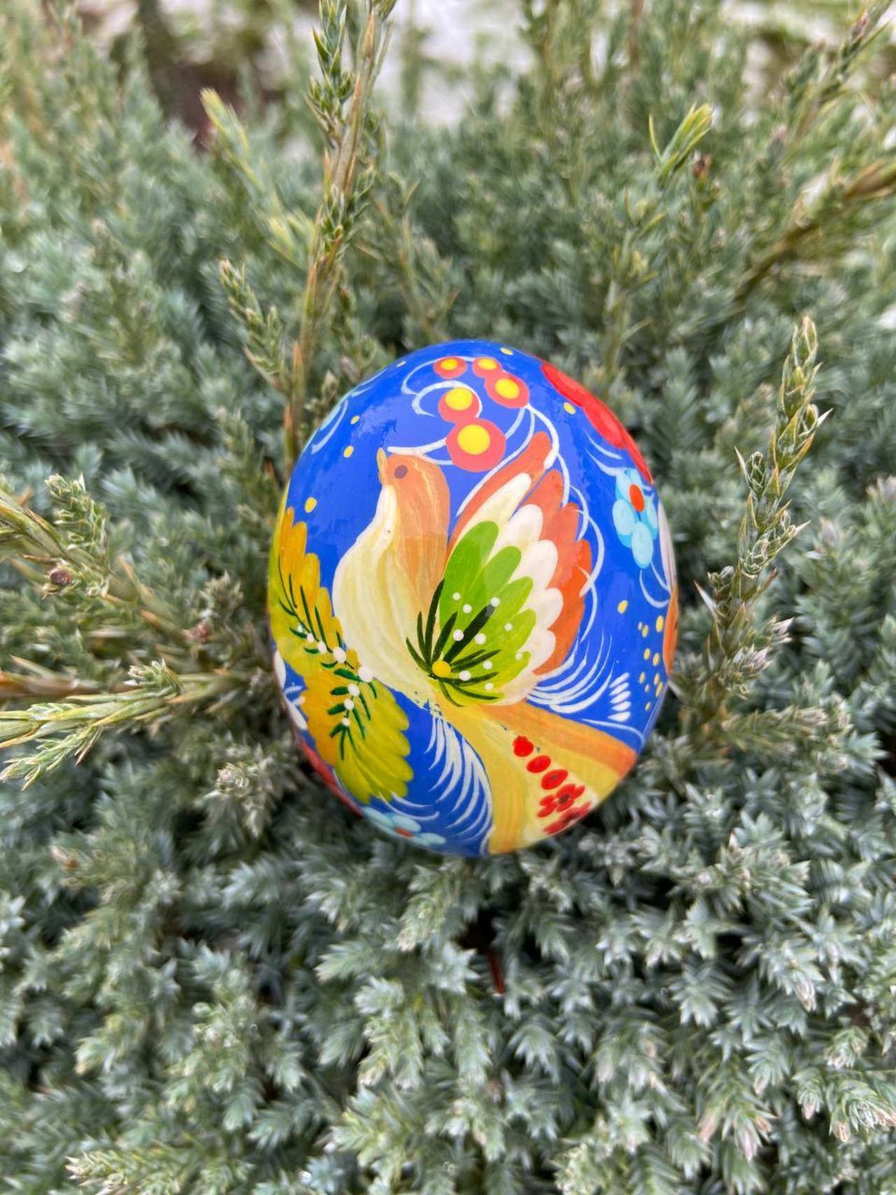 ペトリキウカ塗りのイースター・エッグ 7cm　ホメンコ作 - 1